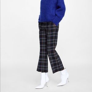 Zara checked cropped pants; size 6.